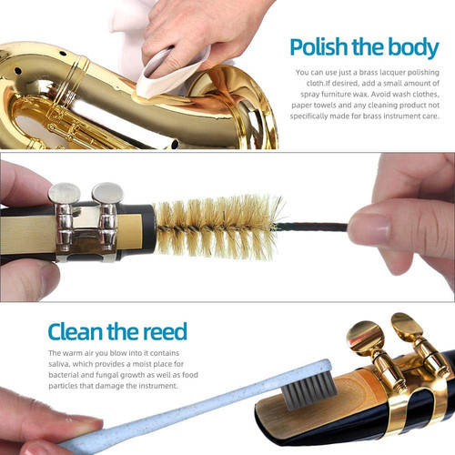 Saxophone cleaning kit with - kit,